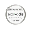 EcoVadis — médaille Silver, top 15 % (février 2025)