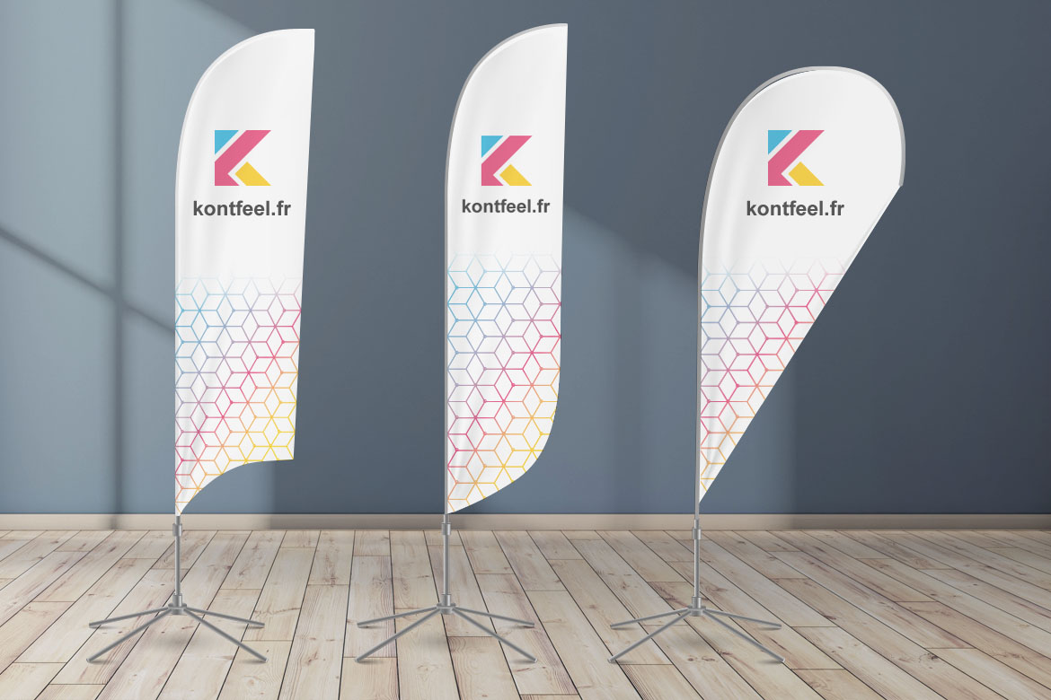 Drapeau Swooper De Bienvenue FSFLAG 2.4 X 2.1 M | Bannière Publicitaire Extérieure Pour Commerce - Tissu Polyester Résistant