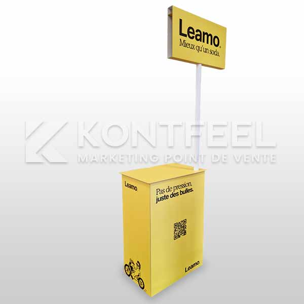 comptoir magasin en carton personnalise