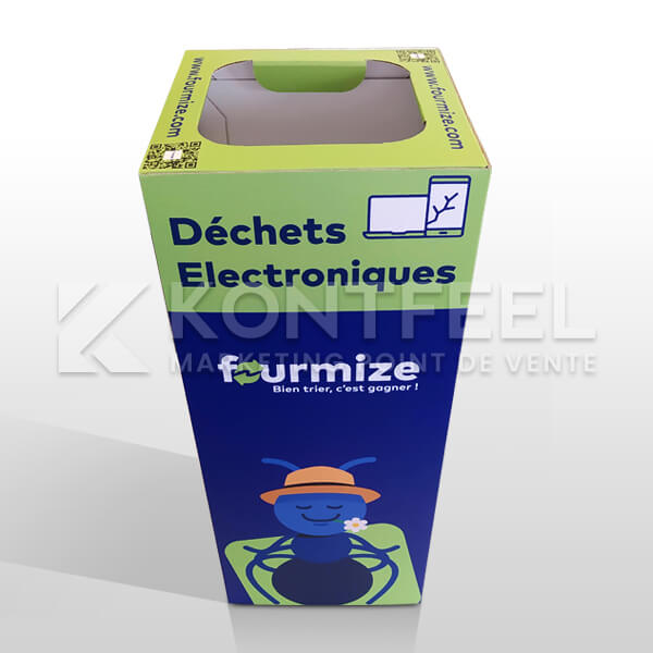 Box Poubelle Carton pour sensibiliser au recyclage ou à la