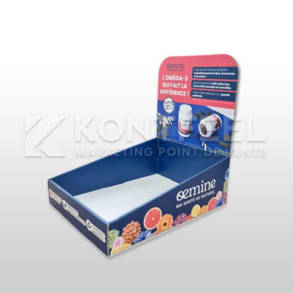 presentoir barquette pharmacie carton