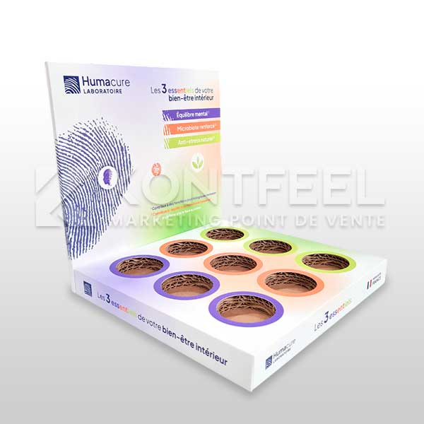 presentoir empreintes produits